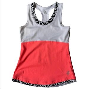 Jofit Racerback Tennis Top Size Small Neon Leopard print accent stretch golf